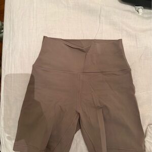 Aritzia Taupe High-Waisted Shorts